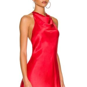 Elegant Red Satin Dress
